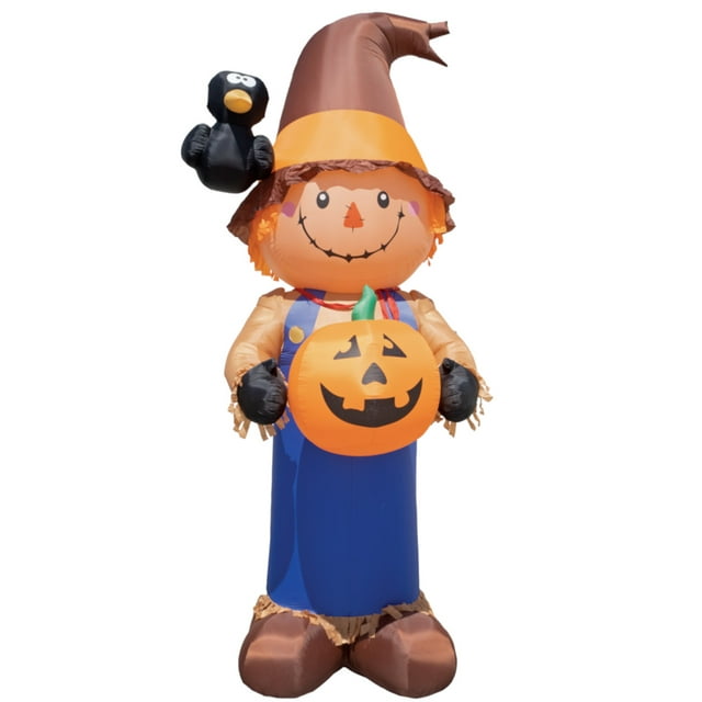 Decorativo Inflable Niño Espantapájaros Gigante Halloween Rev 6 Metros