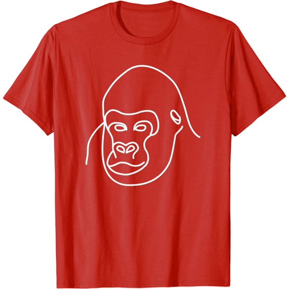 Thinking Bored Cute Ape Gorilla Head Face Figure Silhouette T-Shirt