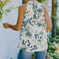 thumbnail image 4 of Moda mujer verano halter sin mangas estampado floral vendaje casual blusa tops Fridja  qr4080, 4 of 4