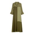 thumbnail image 4 of SAWOBUUN Womens Boho Striped Shirt Dress 3/4 Sleeve Color Block Button Maxi Dress Loose Fit Casual Beach Sundress, 4 of 5
