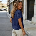 thumbnail image 6 of Kelon Short Sleeve Womens Linen Cotton Tops Vacation Casual Outfits Blouses Dressy Casual Summer Outfits 2026, 6 of 9