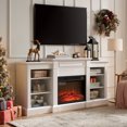 thumbnail image 2 of Fireplace TV Stand for 65 Inch TV, Farmhouse Entertainment Center with 23" Fireplace, Modern Media Console Table with Adjustable Storage Shelves for Living Room, White, 2 of 8