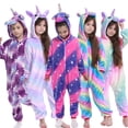 thumbnail image 2 of Pijama de unicornio y Panda para niños y niñas, ropa de dormir con manta de dibujos animados de animales, disfraz de invierno, 2022, 2 of 4