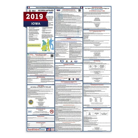 federal labor laminated iowa law poster state