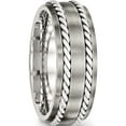 thumbnail image 4 of Stainless Steel With Sterling Silver Double Twisted Brushed 8mm Band (Size 9.5) Made In China sr466-9.5, 4 of 5