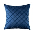 thumbnail image 4 of Phantoscope Velvet Series Pleated Checker Decorative Throw Pillow, 18" x 18", Navy Blue, 2 Pack, 4 of 5