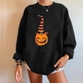 thumbnail image 2 of Chandails en Molleton Citrouille Halloween pour Femmes Chandail Imprimé Manches Longues Col Rond, 2 of 6
