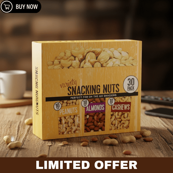 Snacking Nuts Variety Pack – 1.6 oz, 30-Count, Convenient On-the-Go Snack