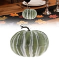 thumbnail image 2 of Clearance Under $10 | Large Realistic Artificial Pumpkin with Frosted Details for Fall Halloween Decor Green, 2 of 5