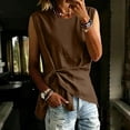 thumbnail image 5 of Sewkxo Womens Linen Cotton Crop Tank Tops Tie Wrap Sleeveless Crew Neck Shirts Casual Summer Beach Going Out Tops,Coffee S, 5 of 5