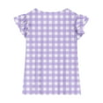 thumbnail image 4 of Cethrio Girls T-shirts with Ruffle, Casual Printed Soft Short Sleeve Summer Tops Purple Size 3-4 T, 4 of 5