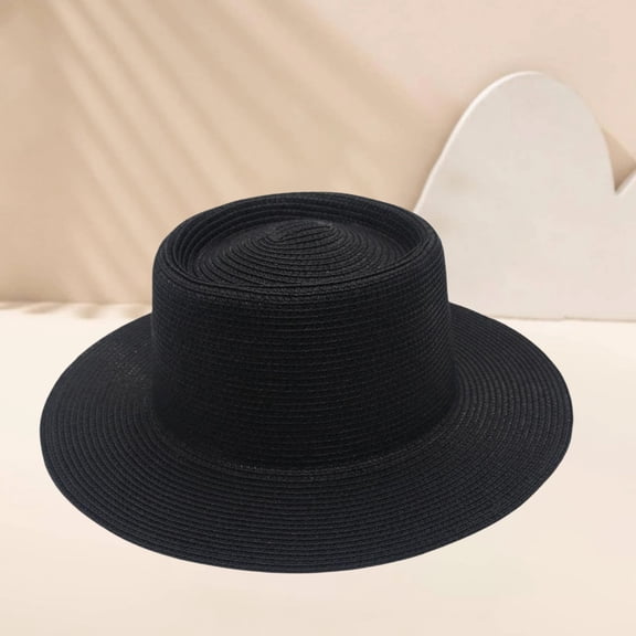 Kelon Women Roll Up Straw Panama Hat, Wide Brim Fedora Style, Foldable Beach Sun Hat, One Size Sun Hats