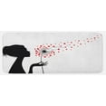 thumbnail image 1 of Dandelion Kitchen Mat, Woman Silhouette Heart Flying Valentines Day Themed, Plush Decorative Kitchen Mat with Non Slip Backing, 47" X 19", Vermilion Black White, by Ambesonne, 1 of 1