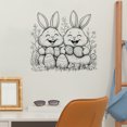 thumbnail image 1 of Adhesivos de pared con diseño de conejo de pascua autoadhesivos en blanco y negro, 1 of 4