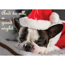 Glory To Dog And To All A Good Night Sleepy Frenchie Christmas Greeting Card