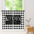 thumbnail image 5 of Black White Kitchen Curtains Buffalo Plaid Country Kitchen Window Curtains Over Sink Farmhouse Rustic Small Short Cafe Curtains Bathroom Window Treatment Tier Curtains 2 Panels (27.5x39 Inch), 5 of 6
