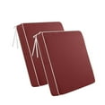 thumbnail image 3 of ROFIELTY 2-Pack Outdoor Chair Cushions 19x19, Waterproof & UV Resistant Patio Seat Pads with Removable Washable Cover, 3 Inch Thick All-Weather Cushions for Wicker Furniture, Burgundy Red, 3 of 7
