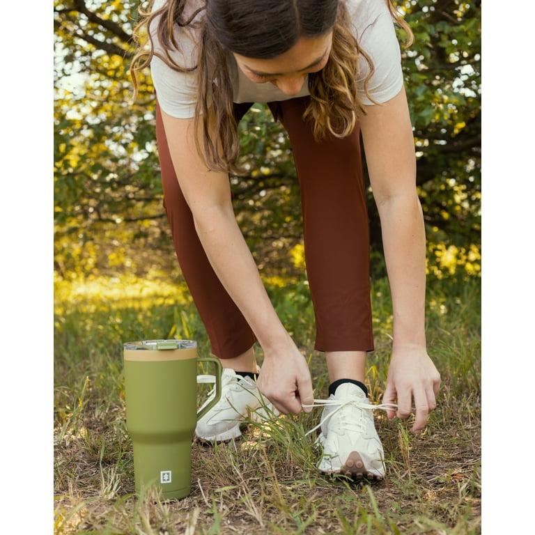 Swiss Tech Stainless Steel Insulated Tumbler with Mug Handle and