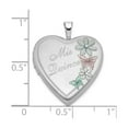 thumbnail image 2 of Sterling Silver Satin Enameled Mis Quince Butterfly Heart Locket, 2 of 4