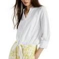 thumbnail image 2 of INC International Concepts Women's Tie-Hem Button-Down Top Bright White Size XL, 2 of 3