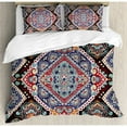thumbnail image 3 of Ethnic Duvet Cover Set Twin Size, Vibrant Vintage Framework Bohemian Curvy Ornate Borders Symmetric Cultural Colorful, Decorative 2 Piece Bedding Set with 1 Pillow Sham, Multicolor, by Ambesonne, 3 of 3