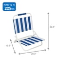 thumbnail image 6 of Mainstays Low-Profile Beach Sand Chair, Blue and White Stripe, 6 of 13