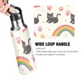 thumbnail image 2 of ALAZA Cat and Rainbow Footprint Water Bottle Insulated Flask Stainless Steel Straw Lid 20 oz, 2 of 6