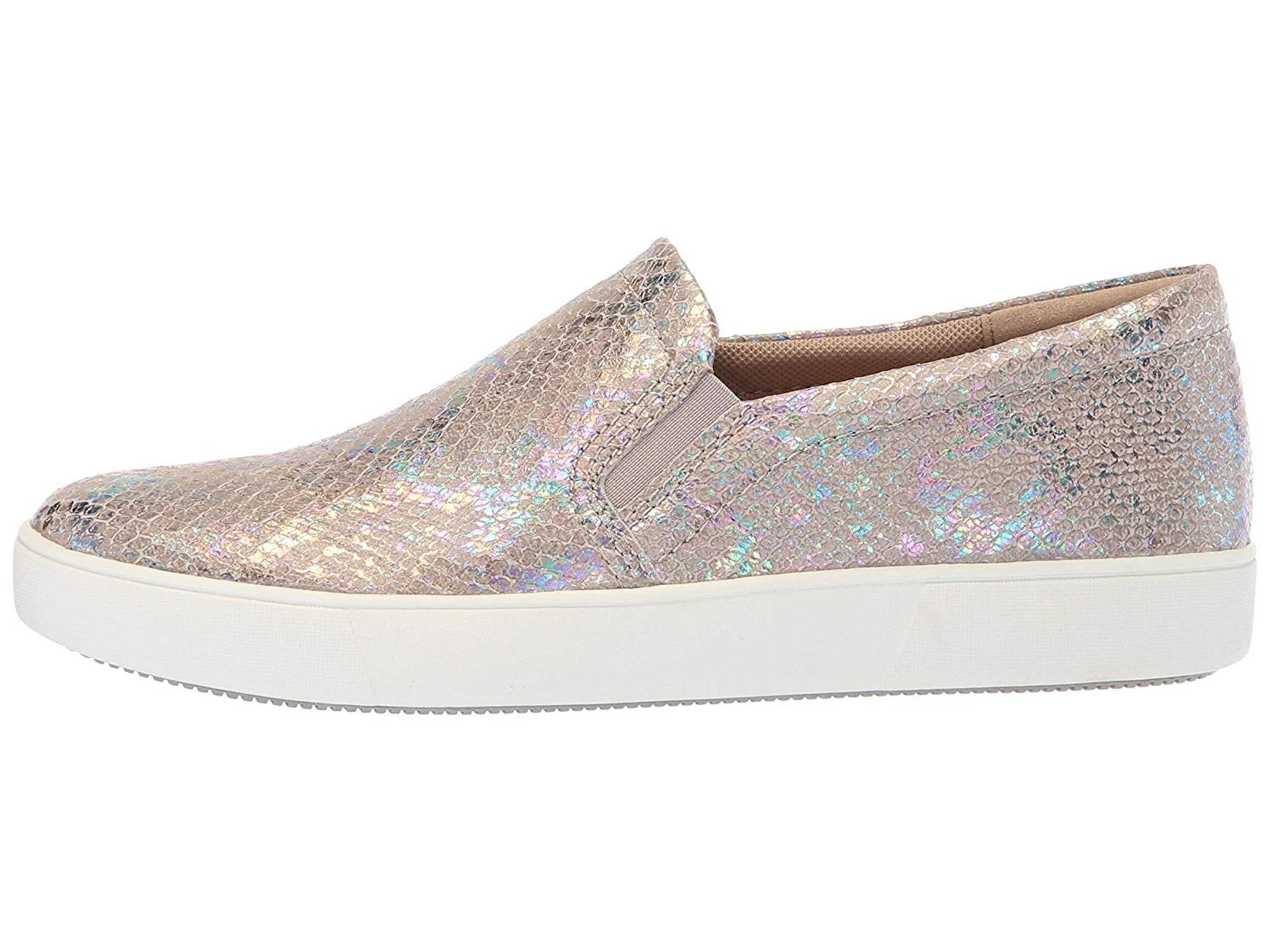 Naturalizer Womens Marianne Round Toe Loafers, Silver Snake, Size 6.0