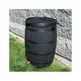 thumbnail image 2 of RTS Home Accents Polyethylene 55 Gallon Premium Flat Back Eco Rain Barrel with Removable Lid, Black Color, 2 of 7