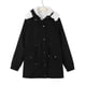 thumbnail image 3 of Abrigo de moda casual chaqueta de algodón chaqueta con capucha de longitud media a larga chaqueta de algodón de pelo de cordero de invierno para mujer, 3 of 5