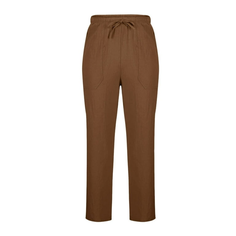 Enjoytime Casual Pants for Men Solid Color Elastic Waist