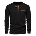 thumbnail image 1 of Camisa Henley De Pana De Casual, Playera Delgada De Manga La, 1 of 8