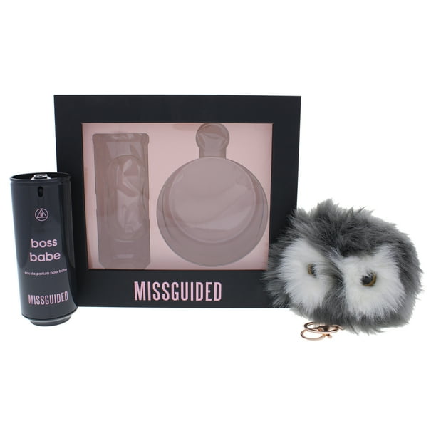 Boss Babe de Missguided para mujer: set de regalo de 2 piezas, vaporizador EDP de 2,7 oz, llavero con pompón Missguided Missguided Boss Babe Aerosol EDP de 2,7 oz, llavero con pompones Dama 2Pc Set