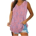 thumbnail image 2 of KIHOUT New Arrival Tank Tops for Women Summer Womens Print Tank Tops V-Neck Basic Casual Flowy Summer Sleeveless T-Shirt, 2 of 5