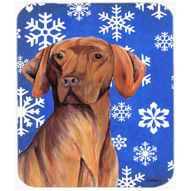 Vizsla Winter Snowflakes Holiday Mouse Pad, Hot Pad or Trivet