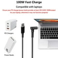 thumbnail image 6 of Strhowill 1 Pack 0.5m/1.64ft USB C Male to 90 Degree DC 5.5x1.7MM 100W Fast Charging Cable, PD 3.0 Braided Nylon Power Cord for Laptop＆PD Chargers＆PD Power Bank, 6 of 10