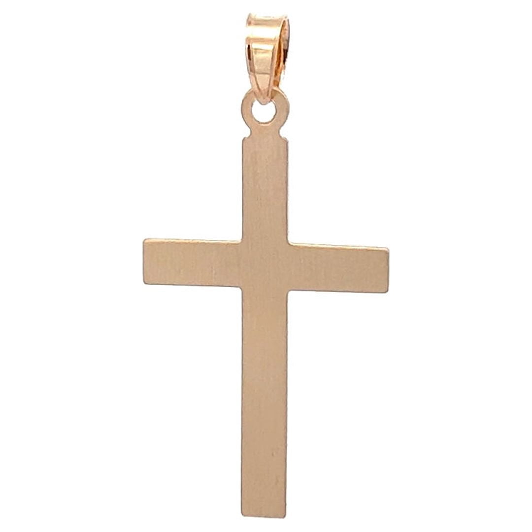 Brilliance Fine Jewelry 14 KT Two Tone Cross with Cross Design Religious Pendant, 14KT Yellow Gold Cross with 14KT White Gold Cross Accent