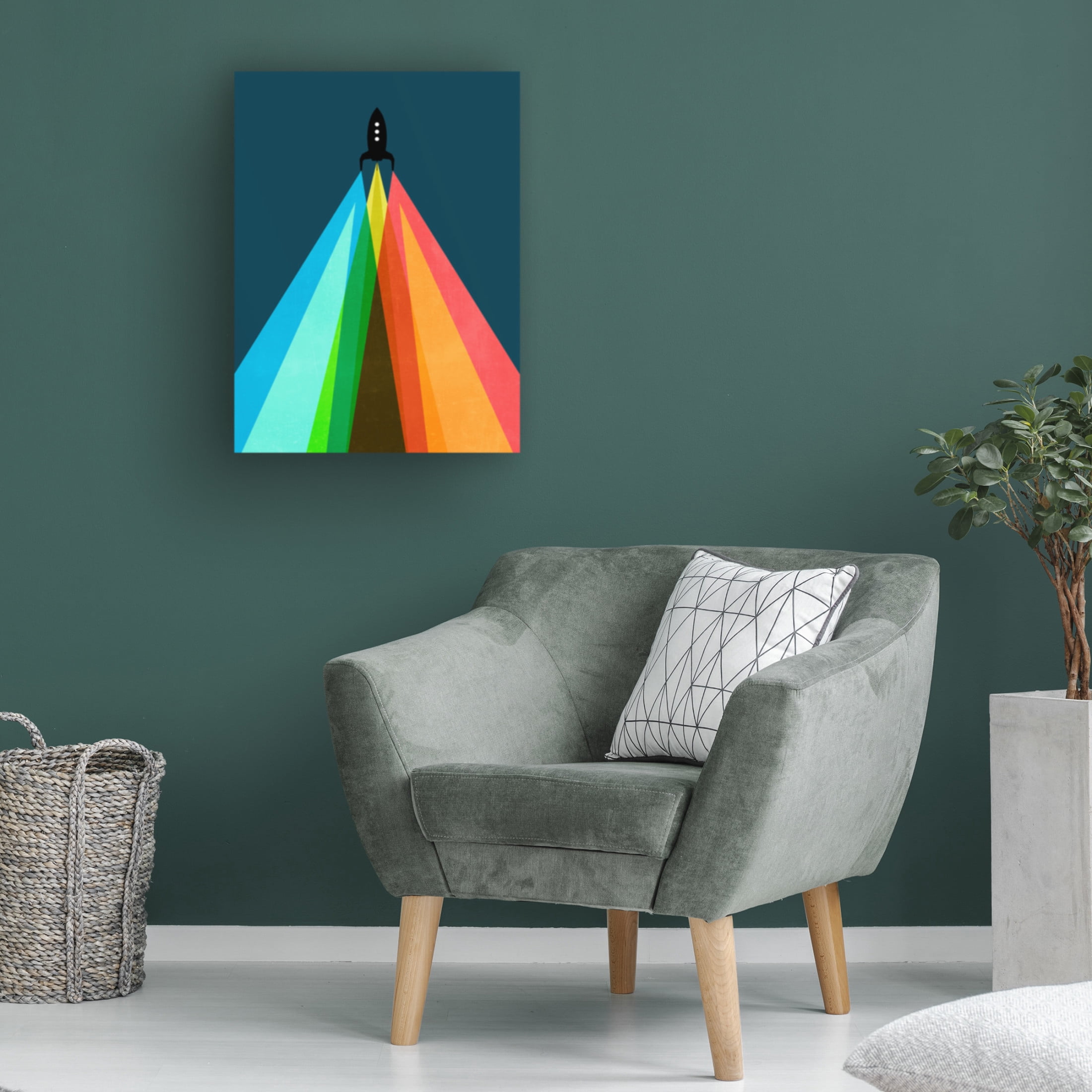 Canvas Wall Art - Tom Quartermaine 'Abstract Rainbow Rocket 1' Wall Art for Living Room, Bedroom, or Office Décor by Trademark Fine Art - 24 x 32 Inches