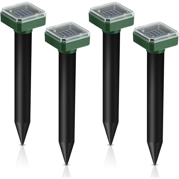 4 pack solar powered mouse repeller ultrasonic vole repeller groundhog outdoor waterproof sonic repeller