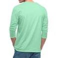 thumbnail image 4 of Gaukiv Men's Three Quarter Sleeve Shirts Raglan Crew Neck Shirts Solid Color Baseball Tops Light Green M, 4 of 7