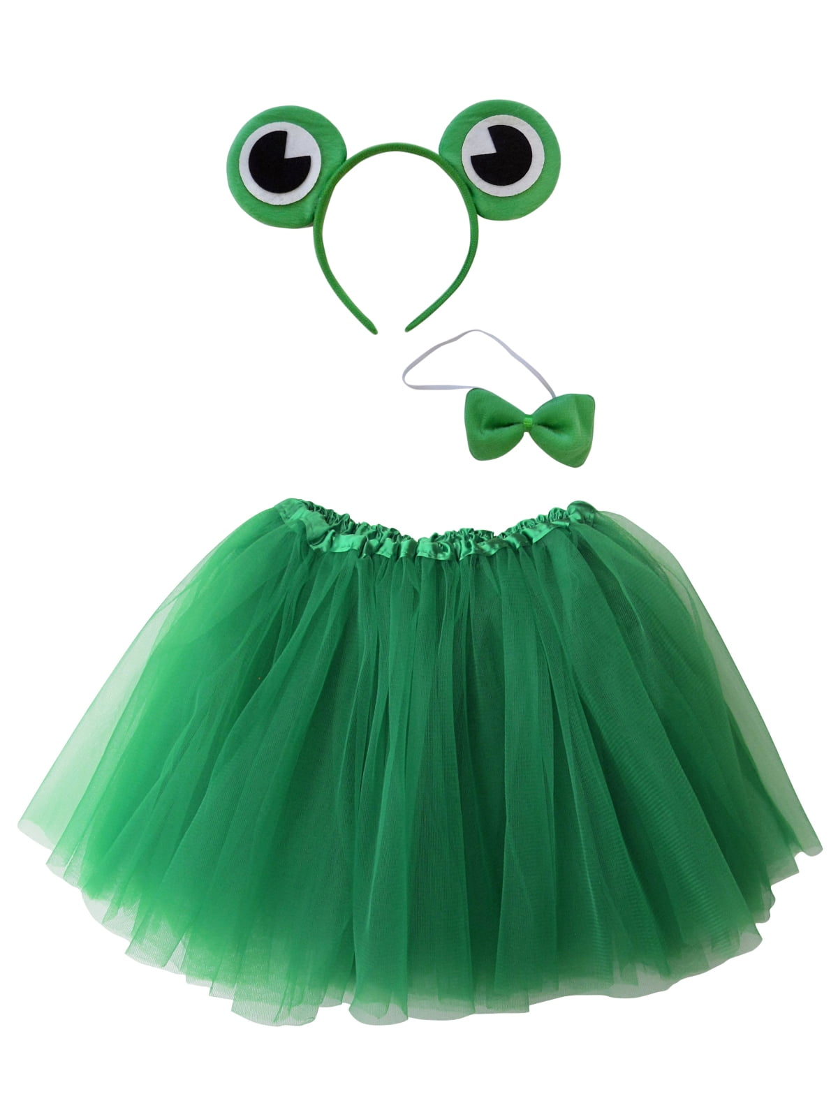Tail Set Animal Dress Up Green Fancy Dress Costume Frog Eyes Headband Bow Tie 