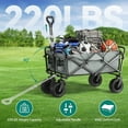 thumbnail image 4 of QISHENSHUI Sturdy Collapsible Folding Camping Wagon Perfect for Beach Getaways Garden Tasks Park Events and Hassle-Free Utility Picnic Use in Outdoor Environments, Grey, 4 of 7