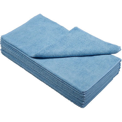 Global Industrial 300 GSM Microfiber Cleaning Cloths 16"" x 16"" Blue 12 Cloths/