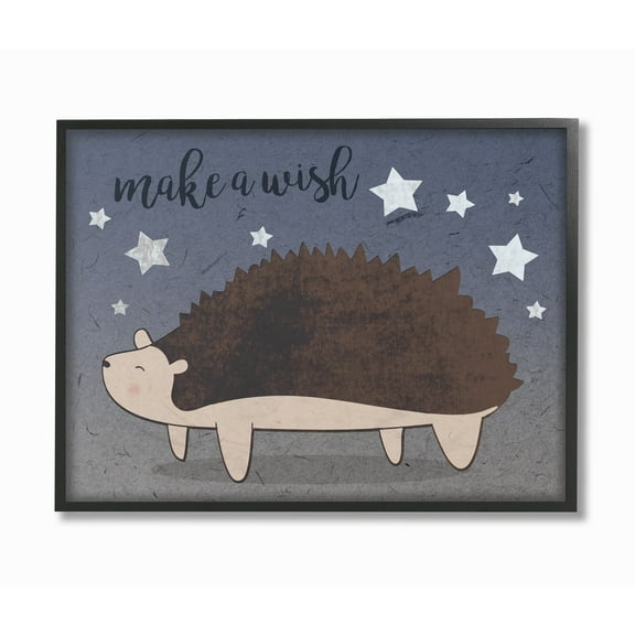 The Kids Room by Stupell Hedgehog And Stars Oversized Framed Giclee Texturized Art, 16 x 1.5 x 20