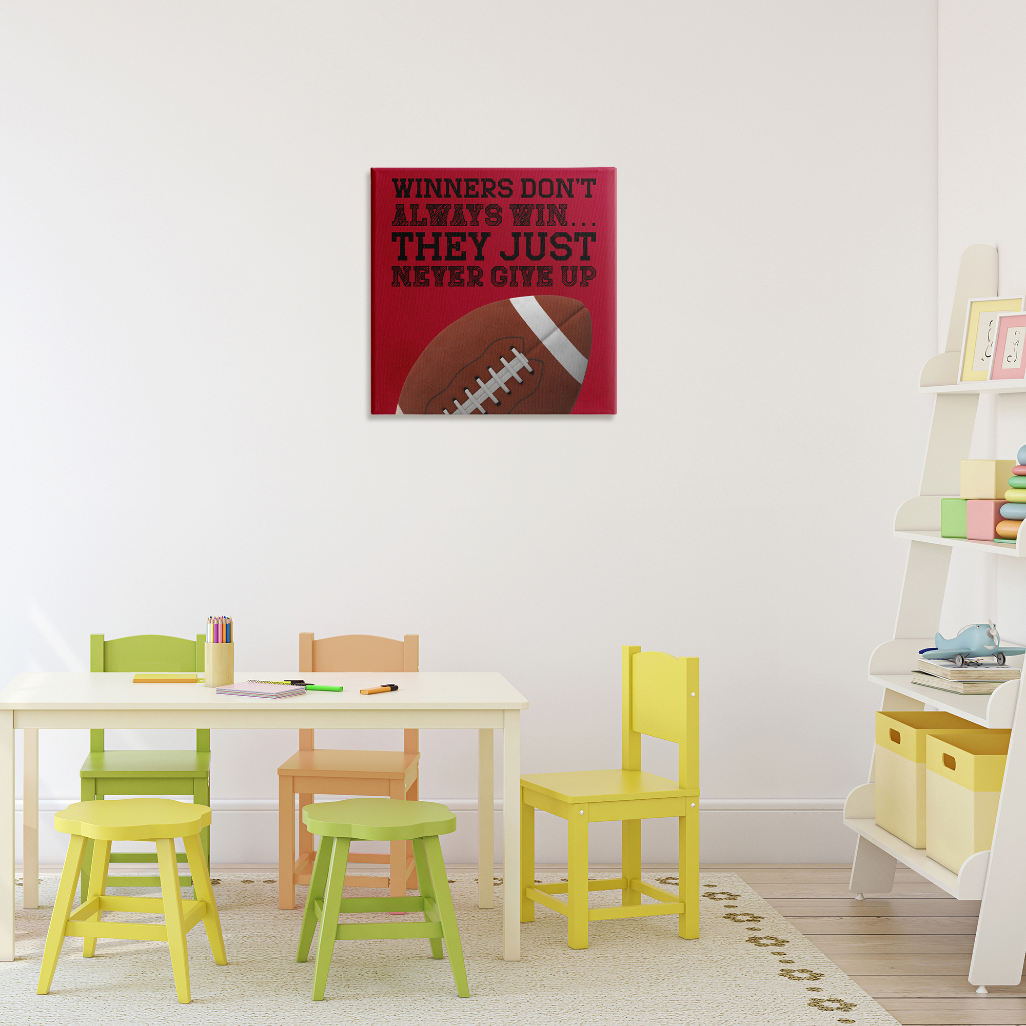 Winners Never Give Up Canvas Wall Art, design by Marcus Prime
