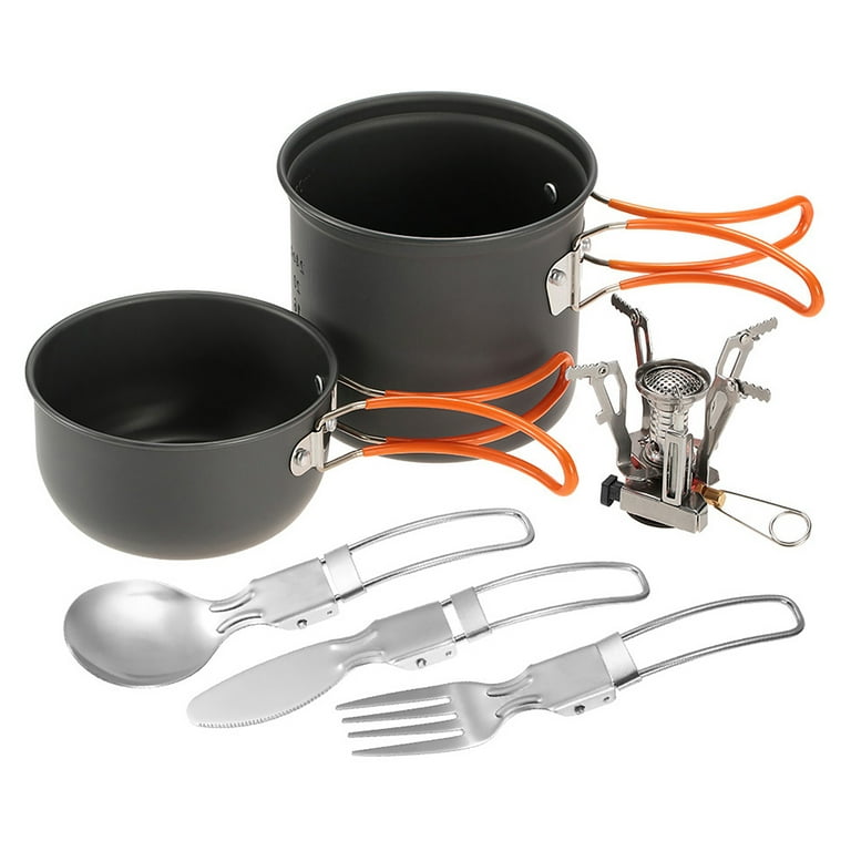 8pcs Portable Collapsible Cookware Set for Outdoor Camping - Lightweight  and Space-Saving