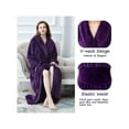 thumbnail image 3 of LOFIR Womens Fleece Robe - Soft Warm Plush Long Bathrobes for Women, Ladies Sleepwear (L/XL, Purple), 3 of 7