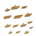 thumbnail image 1 of Tennessee State Silhouette Wood Mini Charms Shapes DIY Craft Jewelry - No Hole - Various Sizes (16pcs), 1 of 7