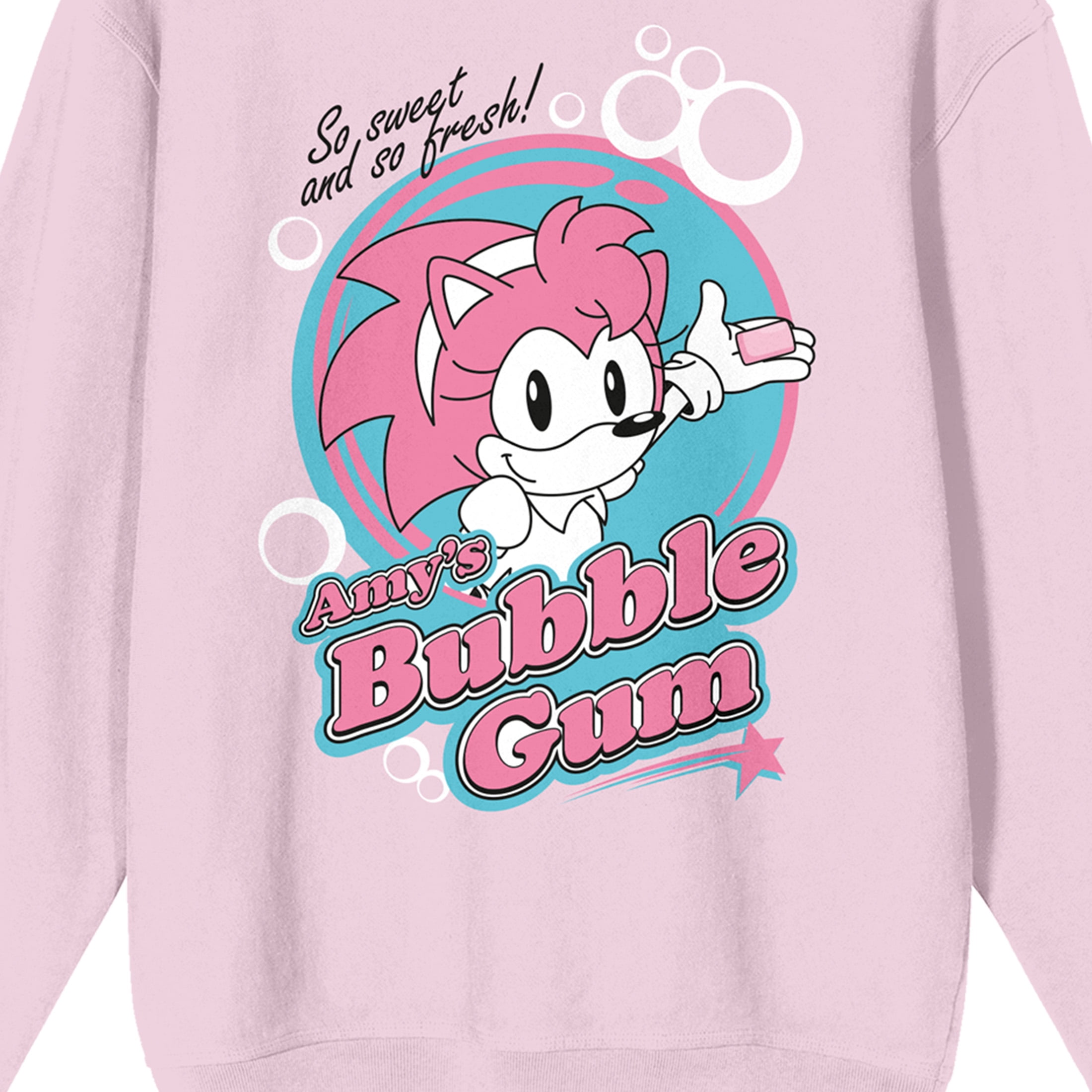 Sonic The Hedgehog Amy's Bubblegum Logo Crew Neck Long Sleeve