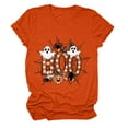 thumbnail image 5 of YDFCWXW Halloween Shirts for Women Pumpkin Face Bats Ghost Crewneck Short Sleeve Tee Shirt 2025 Funny Tops Cute Tshirts Orange, M, 5 of 5